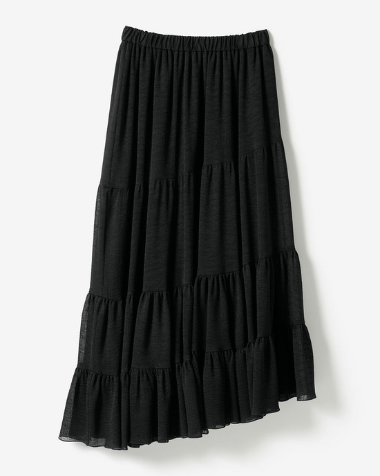 楊柳アセテート・ティアードスカート