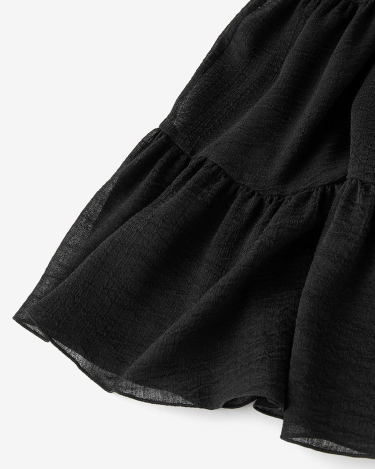 楊柳アセテート・ティアードスカート 詳細画像 ブラック 9