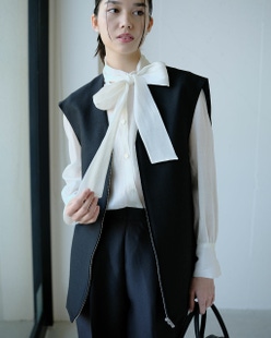 シルキーダブルフェイス・コクーンジレ