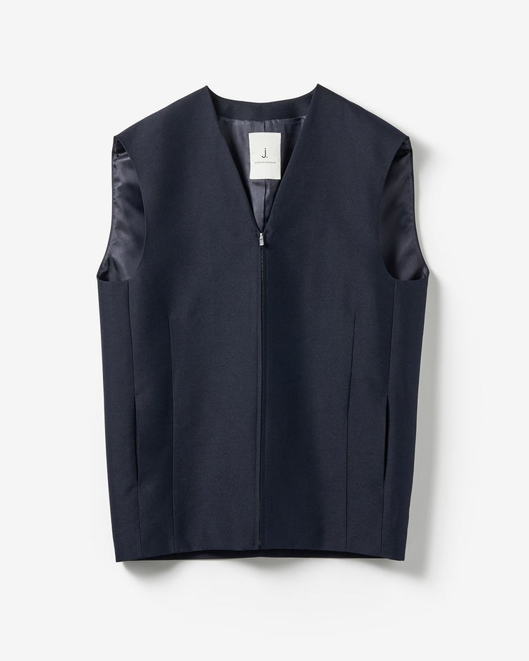 シルキーダブルフェイス・コクーンジレ 詳細画像 ネイビー 1