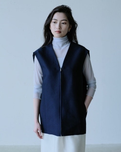 シルキーダブルフェイス・コクーンジレ