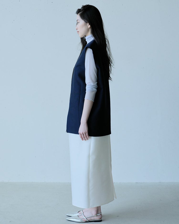 シルキーダブルフェイス・コクーンジレ 詳細画像 ネイビー 4