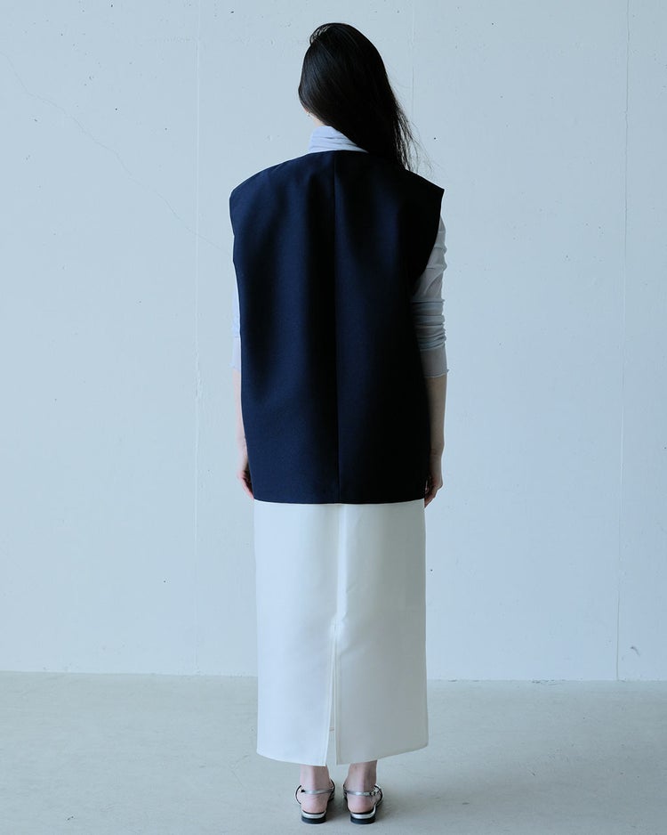 シルキーダブルフェイス・コクーンジレ 詳細画像 ネイビー 5