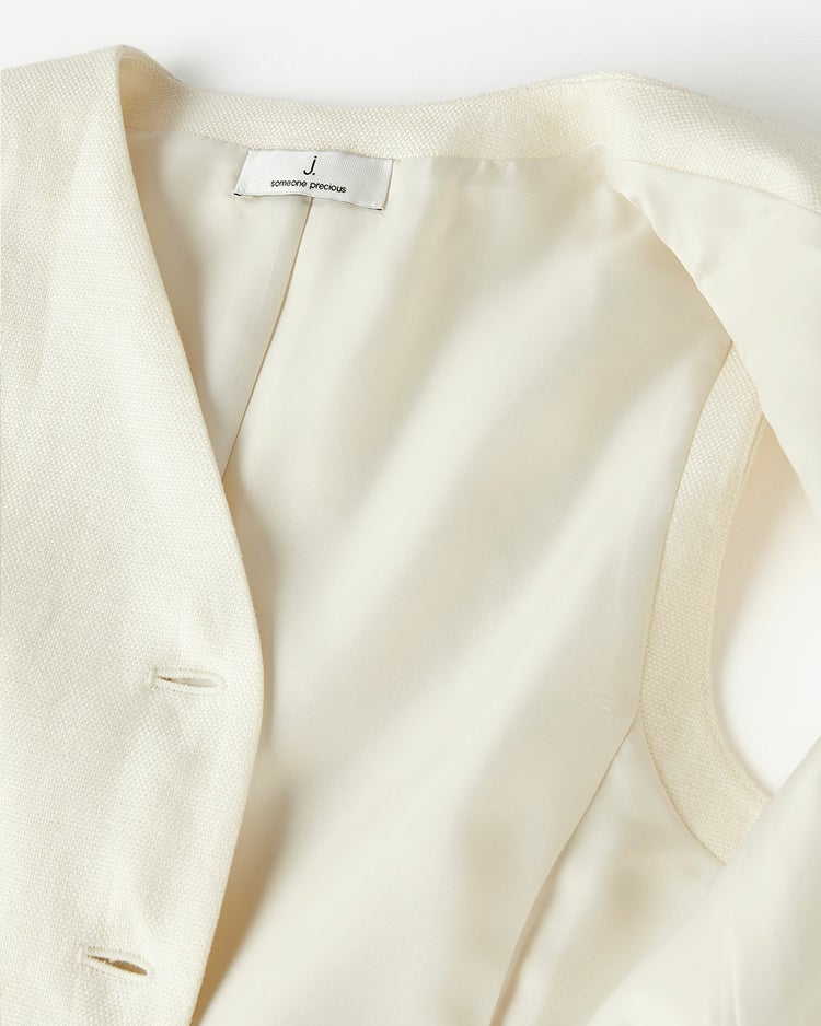 オックスリネン・ボタンベスト 詳細画像 アイボリー 10