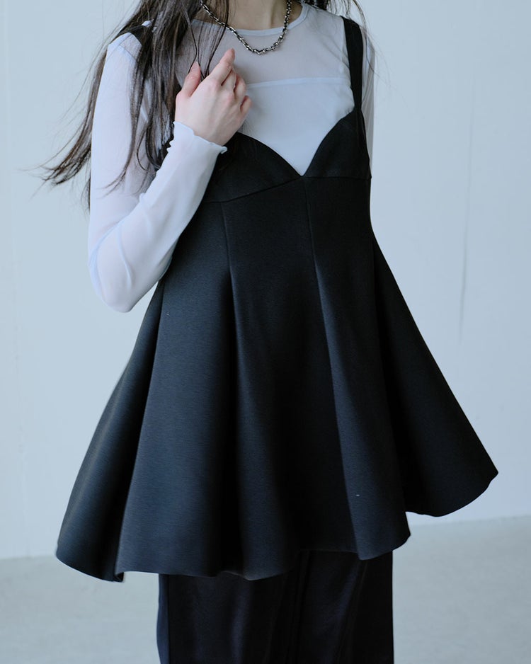 ダブルジョーゼット・レイヤードキャミ 詳細画像 ブラック 2