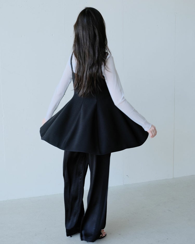 ダブルジョーゼット・レイヤードキャミ 詳細画像 ブラック 5