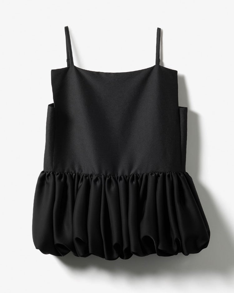 シルキーダブルフェイス・バルーンペプラムキャミ 詳細画像 ブラック 10