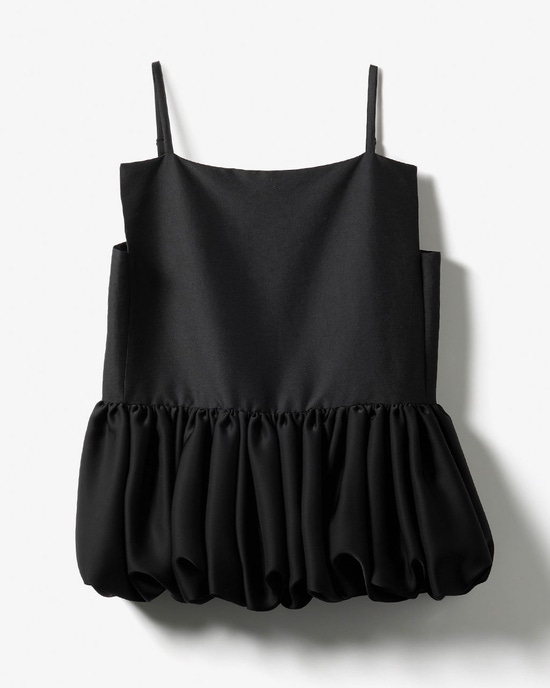 シルキーダブルフェイス・バルーンペプラムキャミ