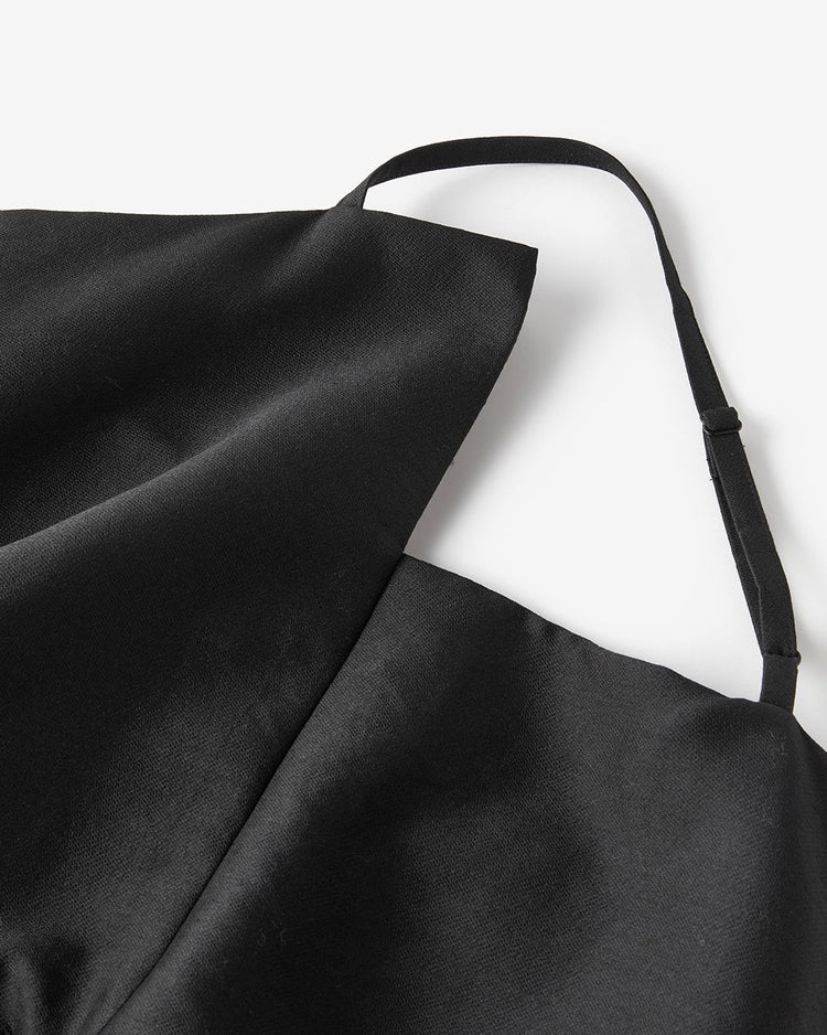シルキーダブルフェイス・バルーンペプラムキャミ 詳細画像 ブラック 7