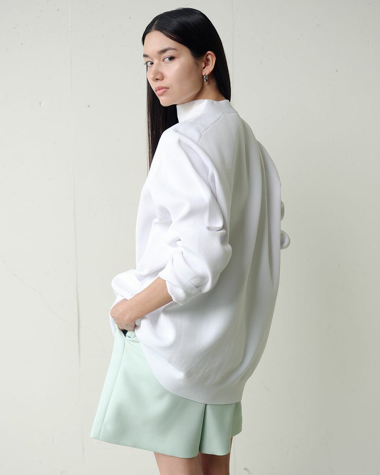 ストレッチニット・Vネックカーディガン 詳細画像 ホワイト 2