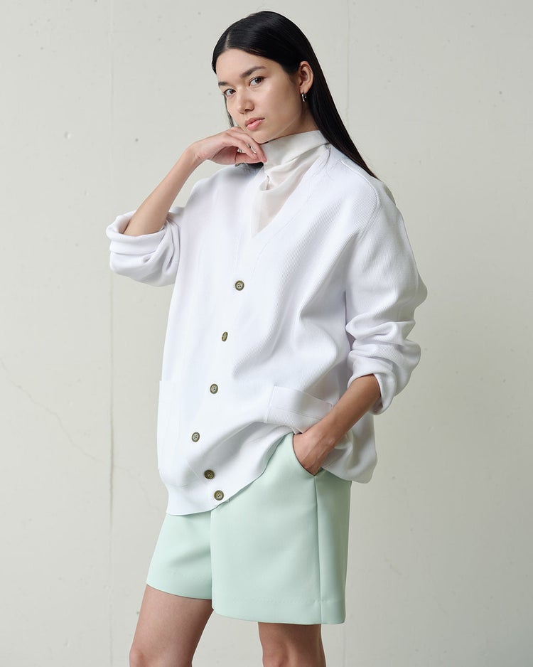 ストレッチニット・Vネックカーディガン 詳細画像 ホワイト 5