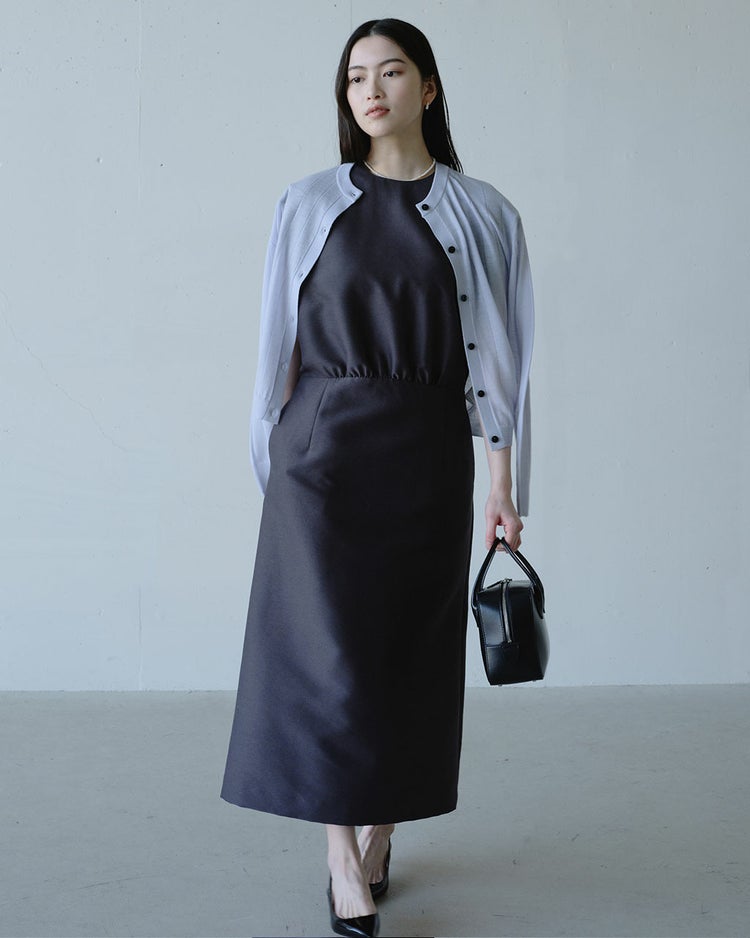 ハイゲージニット・透かし編みカーディガン 詳細画像 ライトグレー 7