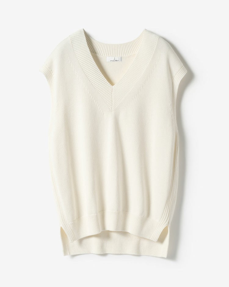 コットンニット・Vネックベスト 詳細画像 オフホワイト 9