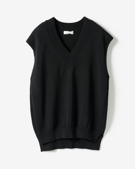 コットンニット・Vネックベスト
