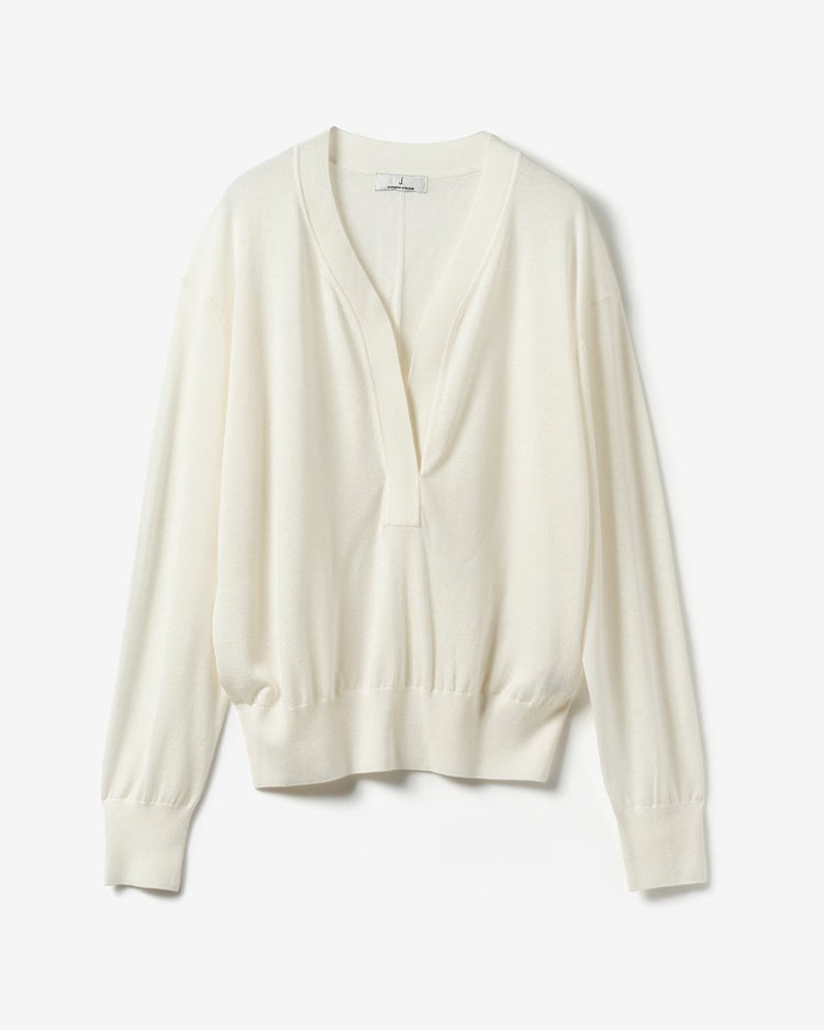 ドレープウール・深Vネックセーター 詳細画像 ホワイト 10