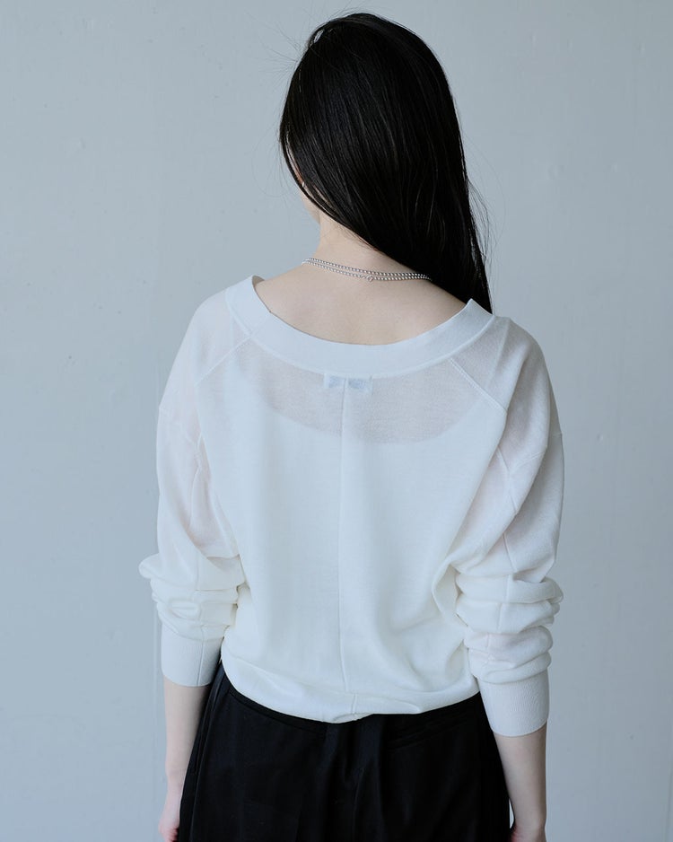 ドレープウール・深Vネックセーター 詳細画像 ホワイト 6