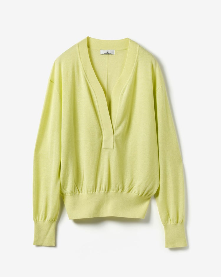 ドレープウール・深Vネックセーター 詳細画像 ライム 10