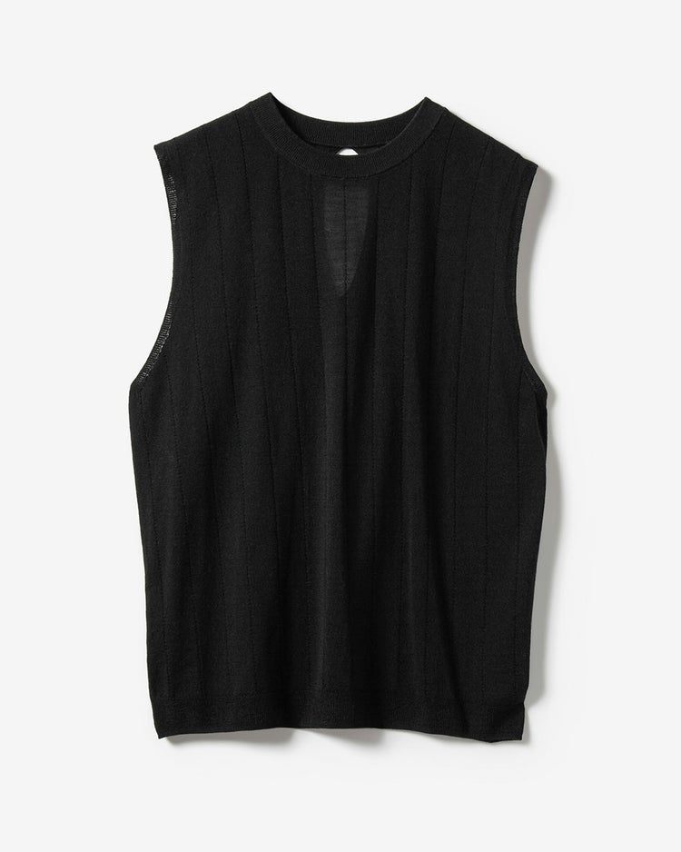 ハイゲージニット・透かし編みトップス 詳細画像 ブラック 1