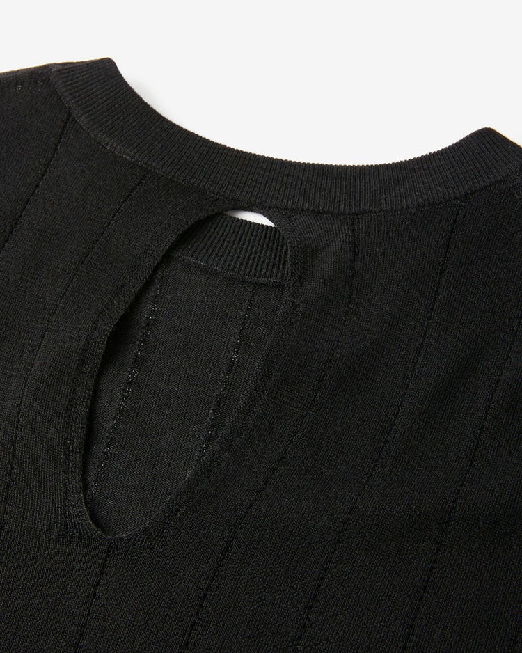 ハイゲージニット・透かし編みトップス 詳細画像 ブラック 8