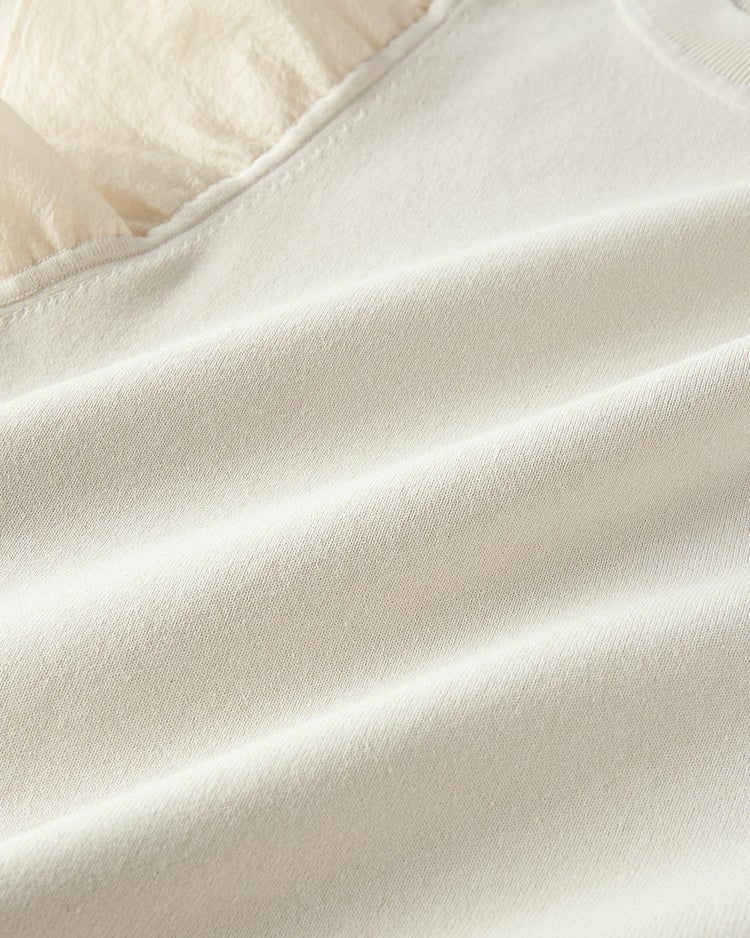 異素材使い・袖フリルニット 詳細画像 オフホワイト 4