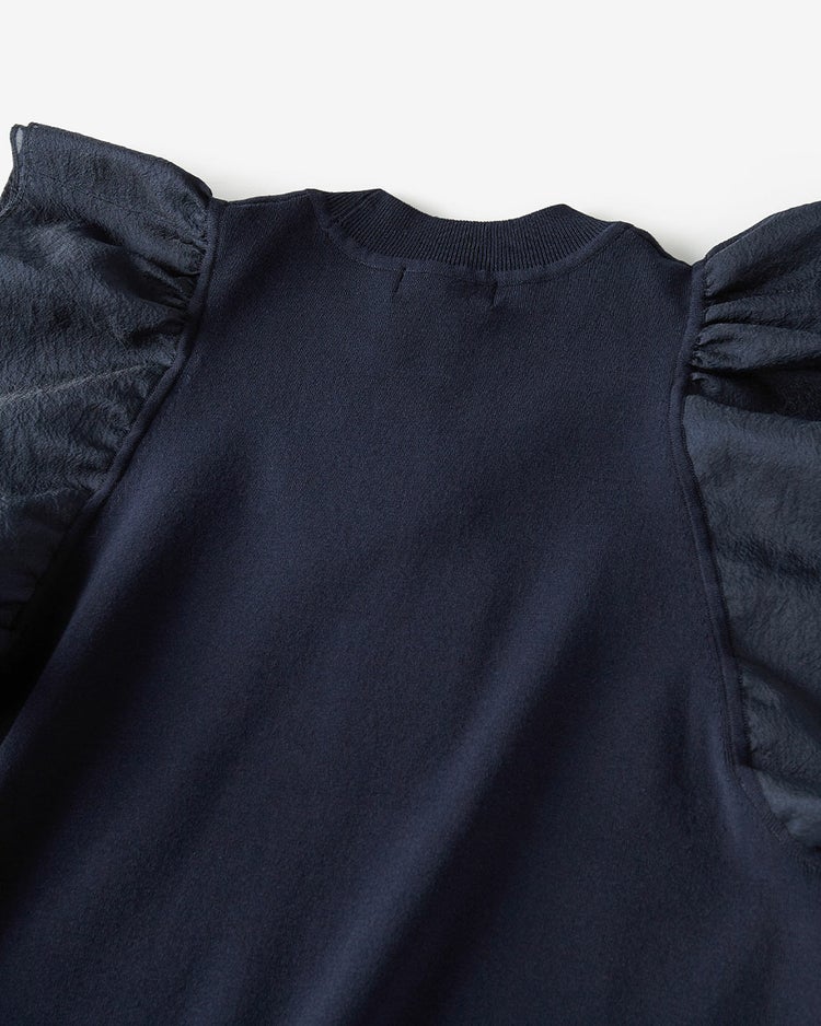異素材使い・袖フリルニット 詳細画像 ネイビー 9