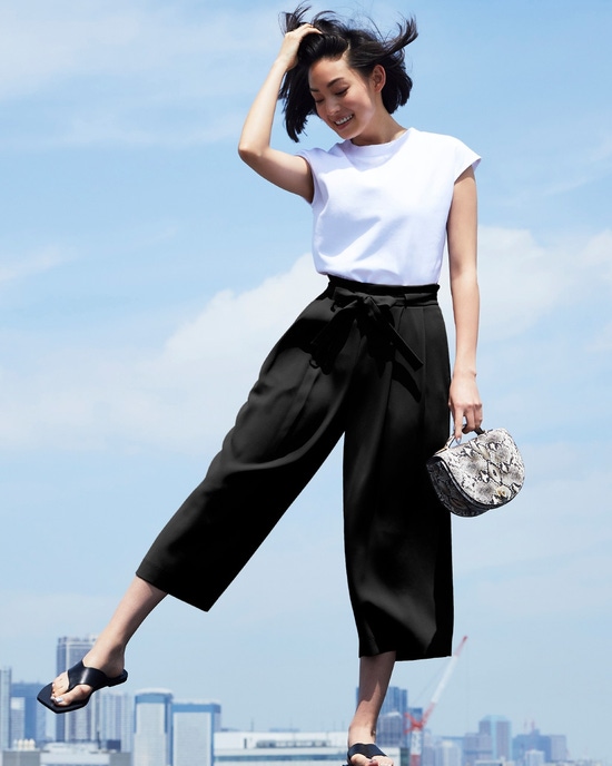 マットジョーゼット・アンクルワイドパンツ