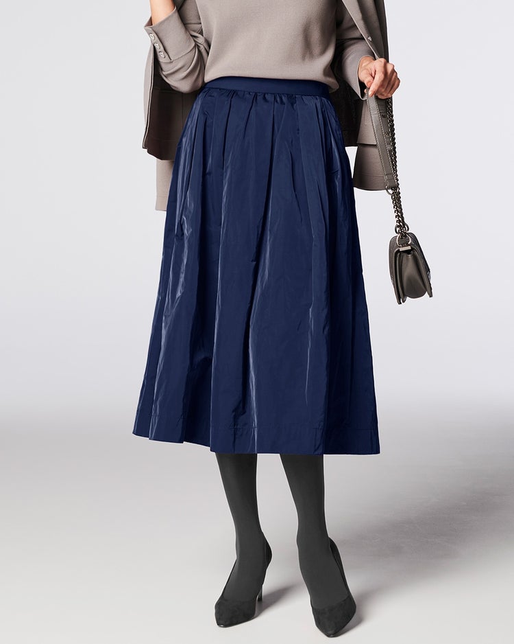 シャイニータフタ・ギャザースカート 詳細画像 ネイビー 1
