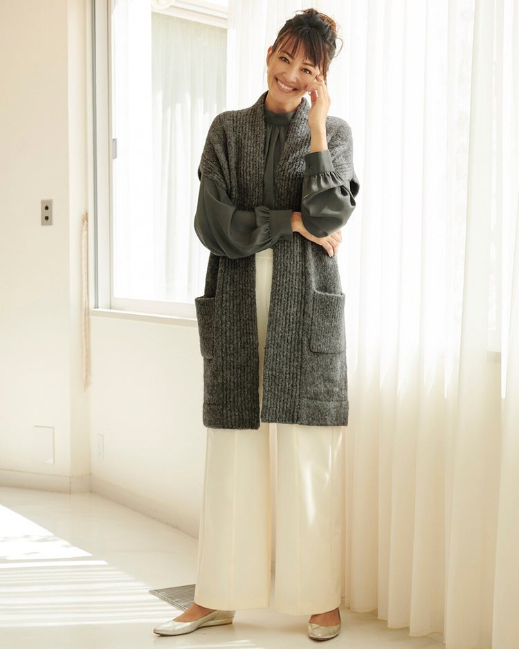 イタリア糸・アルパカ混ループジレ 詳細画像 チャコール 1