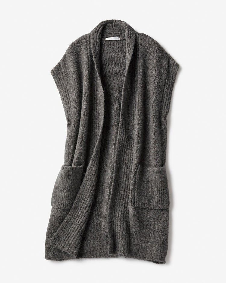 イタリア糸・アルパカ混ループジレ 詳細画像 チャコール 4