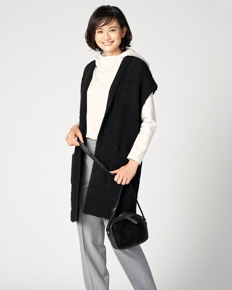 イタリア糸・アルパカ混ループジレ 詳細画像 ブラック 1