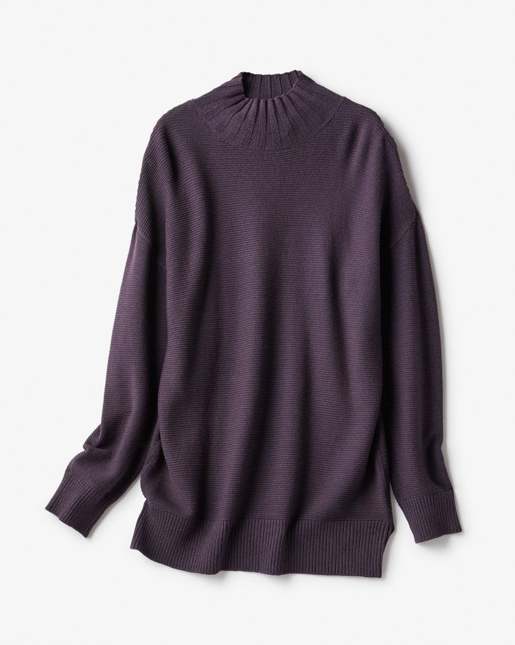 コンフォミックス・リブハイネック 詳細画像 茄子紺 1