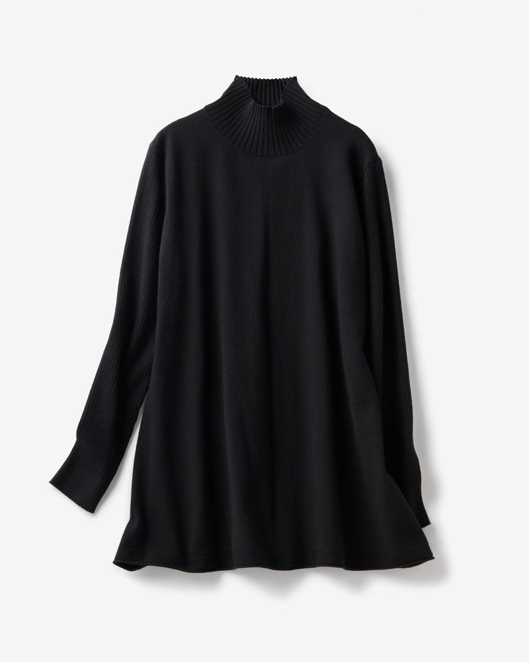 リブ使い・ハイネックチュニック 詳細画像 ブラック 4