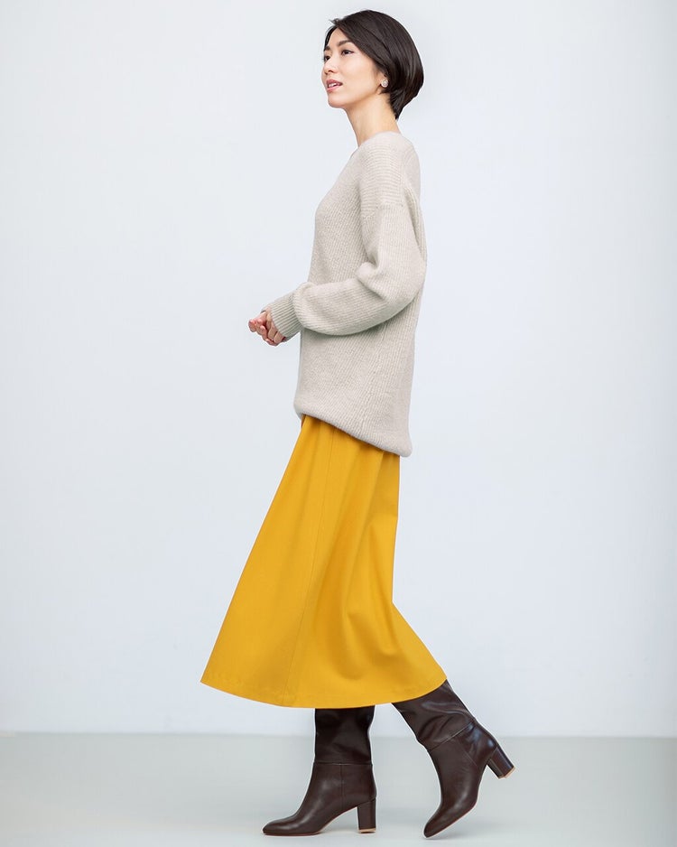 プレミアヒート・ミディフレアスカート 詳細画像 マスタード 2