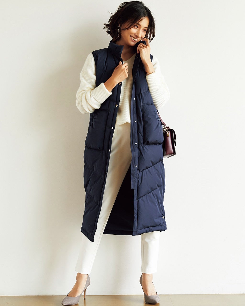 22SS ネイビー ジレ ユナイテッドアローズ ロング ベスト 羽織 22SS ネイビー ジレ ユナイテッドアローズ ロング ベスト 羽織