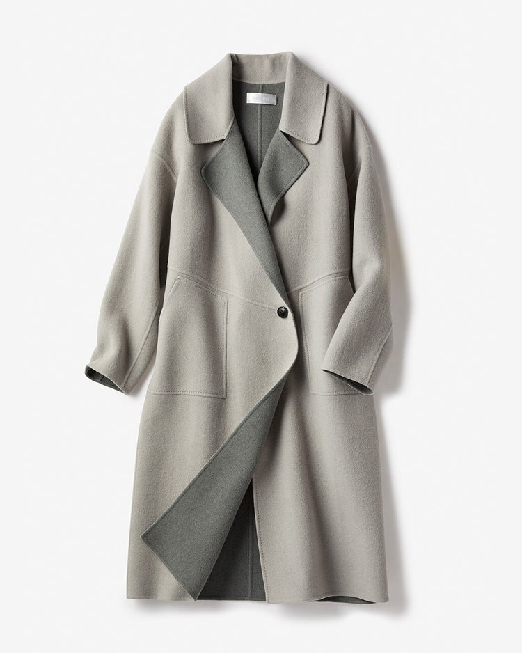 ダブルフェイスウール・ステンカラーコート 詳細画像 ライトグレー 9