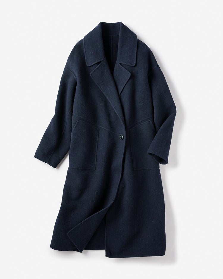 ダブルフェイスウール・ステンカラーコート 詳細画像 ミッドナイトブルー 4