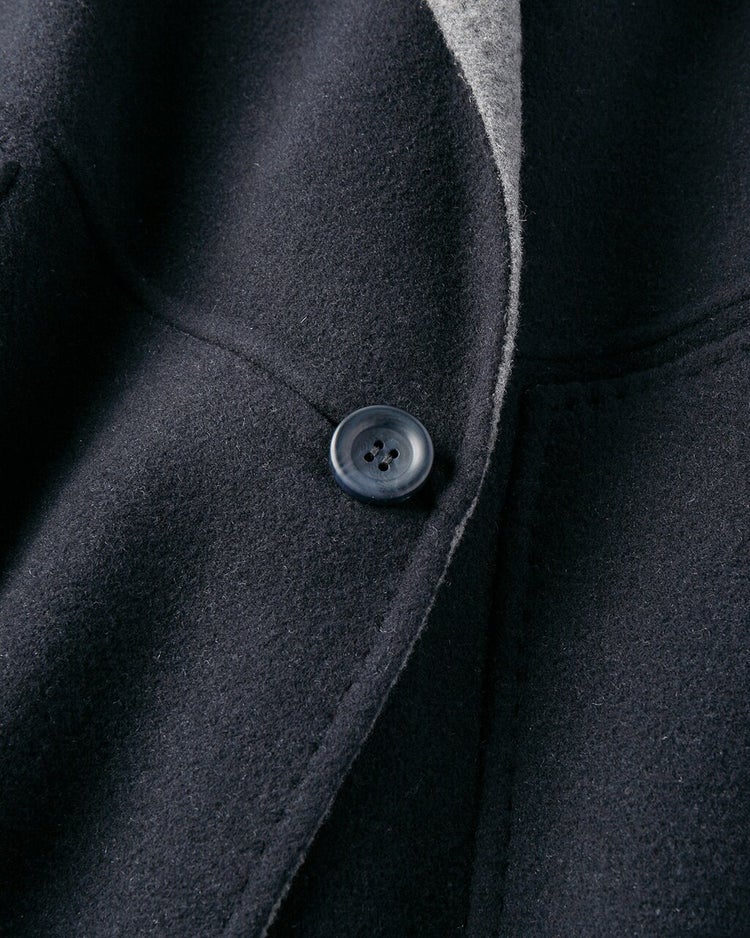 ダブルフェイスウール・ステンカラーコート 詳細画像 ネイビーパターン 3