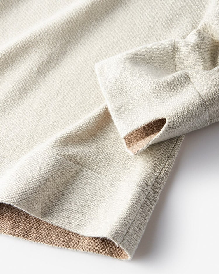 シルクフィール・配色スリットタートル 詳細画像 ライトグレー 2