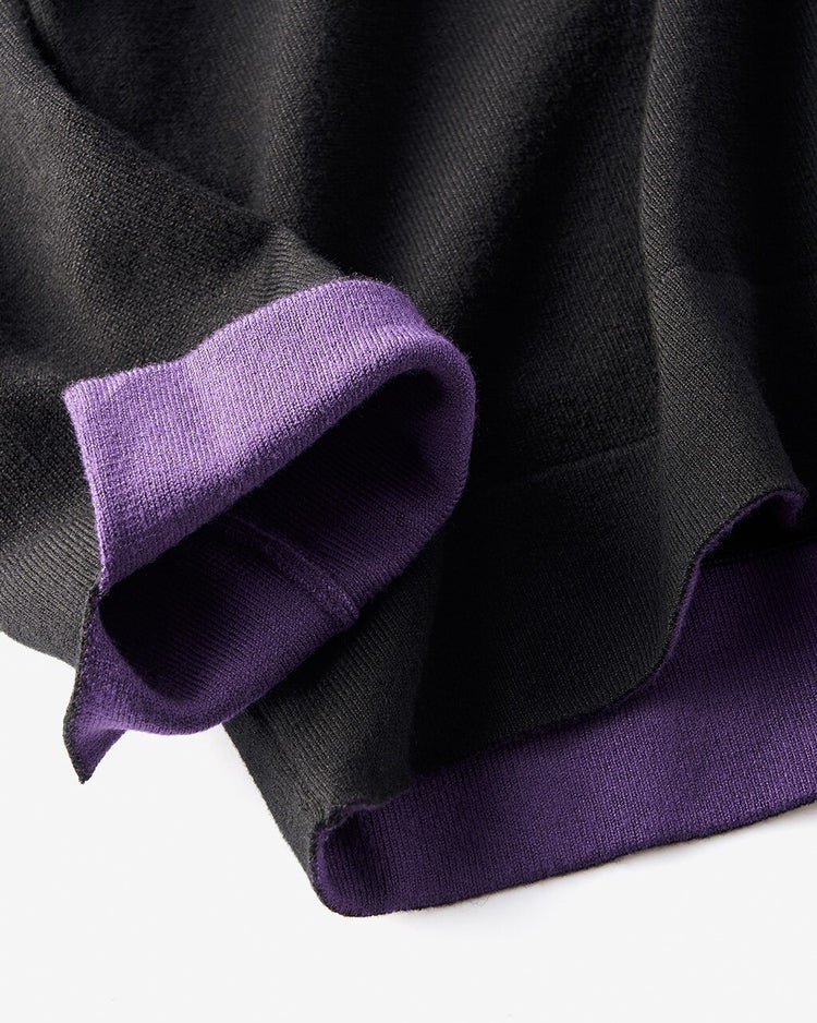 シルクフィール・配色スリットタートル 詳細画像 ブラック 2