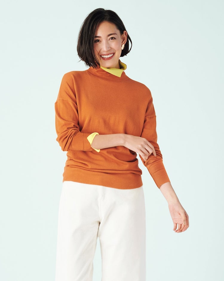 シルクフィール・配色スリットタートル 詳細画像 テラコッタ 1