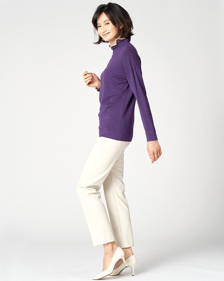 シルクフィール・配色スリットタートル 詳細画像 パープル 2