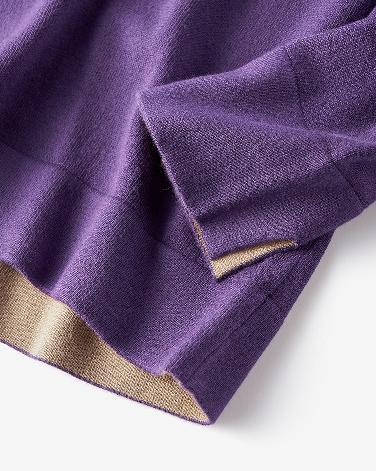 シルクフィール・配色スリットタートル 詳細画像 パープル 3