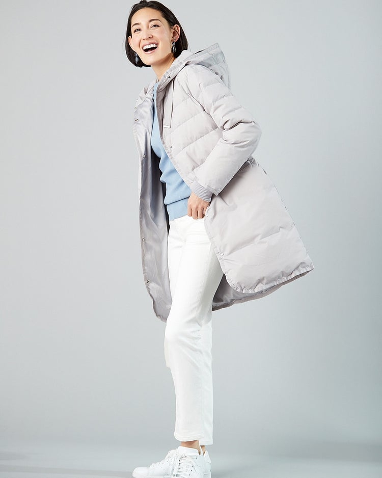 グログランフード・ダウンコート 詳細画像 ライトグレー 3