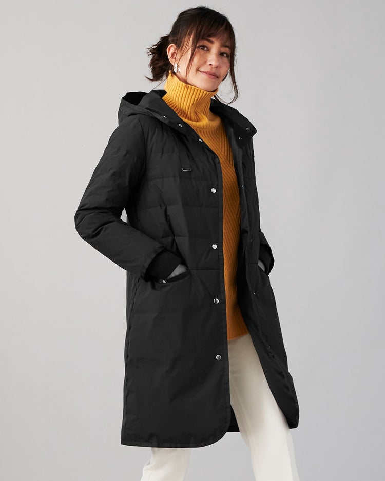 グログランフード・ダウンコート 詳細画像 ブラック 1