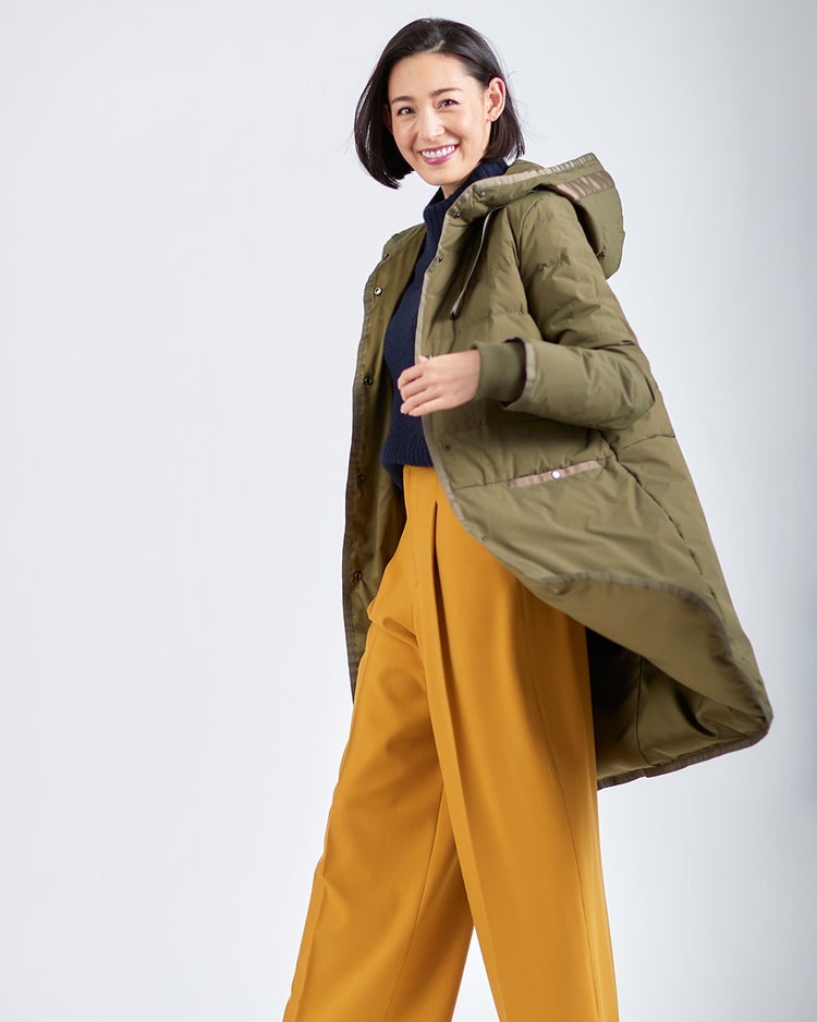 グログランフード・ダウンコート 詳細画像 カーキ 1