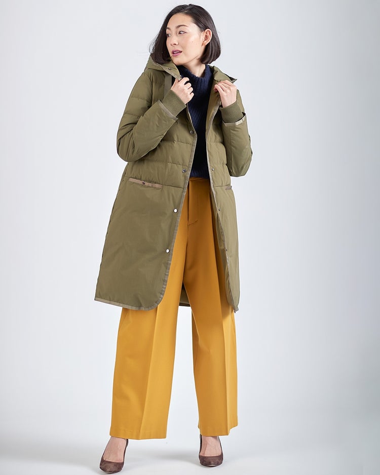 グログランフード・ダウンコート 詳細画像 カーキ 2