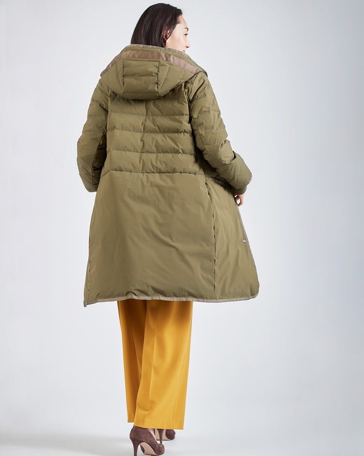 グログランフード・ダウンコート 詳細画像 カーキ 3