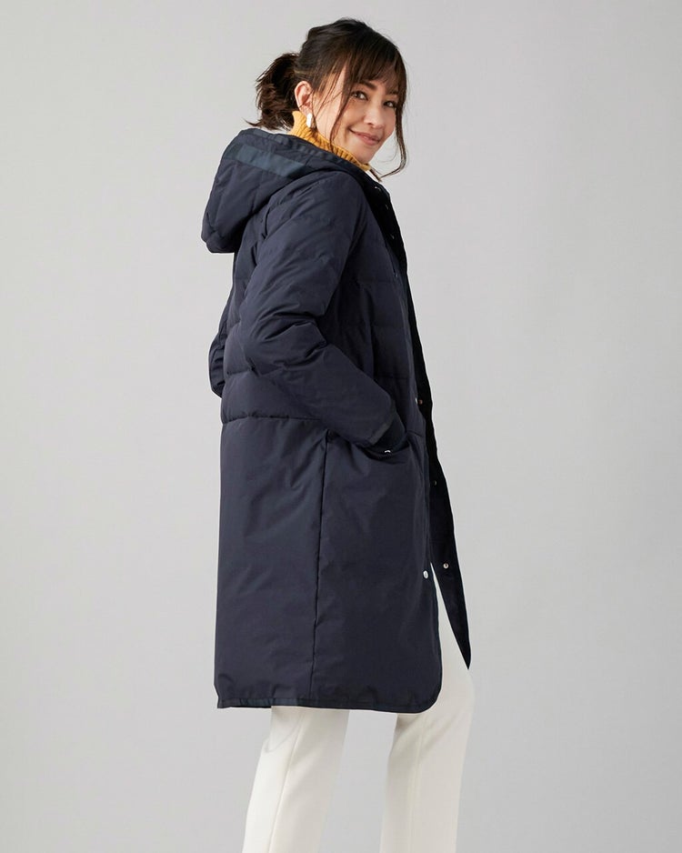 グログランフード・ダウンコート 詳細画像 ミッドナイトブルー 2