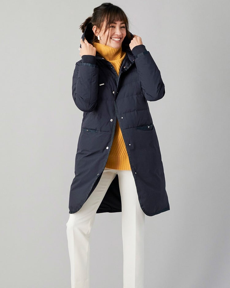 グログランフード・ダウンコート 詳細画像 ミッドナイトブルー 3