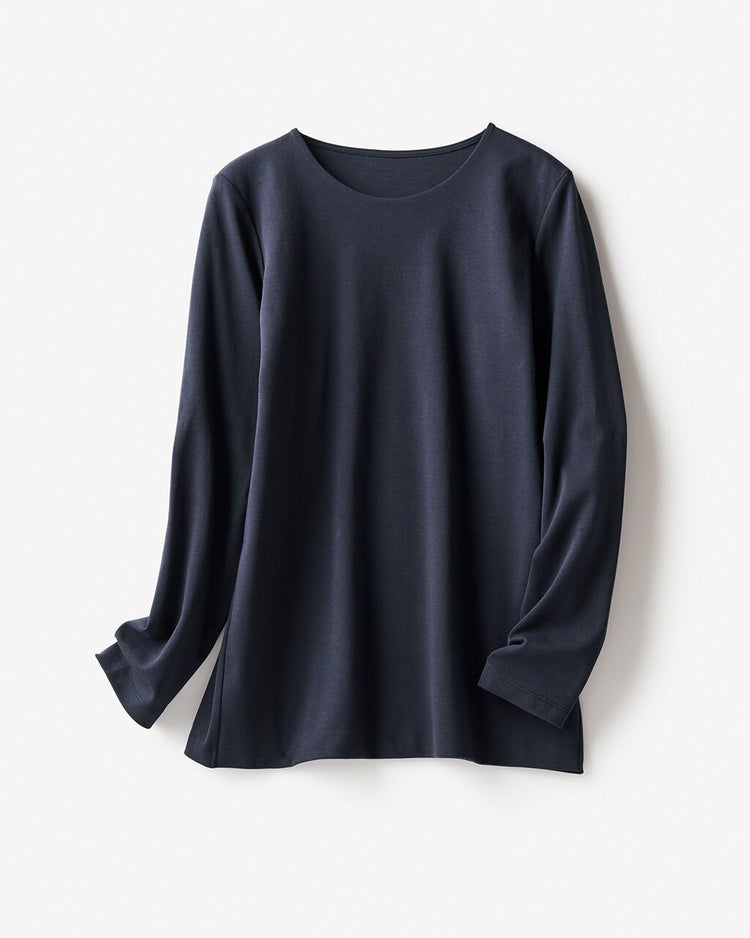 クルーネック／長袖・ドゥクラッセTシャツ 詳細画像 ミッドナイトブルー 1